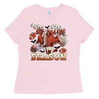 Bubblegum Pink tis the season football halloween Ladies Tee - CowGirlArtShop