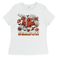 White tis the season football halloween Ladies Tee - CowGirlArtShop