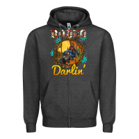 Charcoal Heather western rodeo darlin' sunset sunflowers weapon Zipper Hoodie - BarkalooDesign