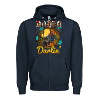 Navy western rodeo darlin' sunset sunflowers weapon Zipper Hoodie - BarkalooDesign