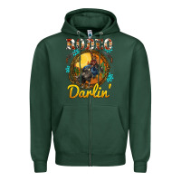 Sports Green western rodeo darlin' sunset sunflowers weapon Zipper Hoodie - BarkalooDesign