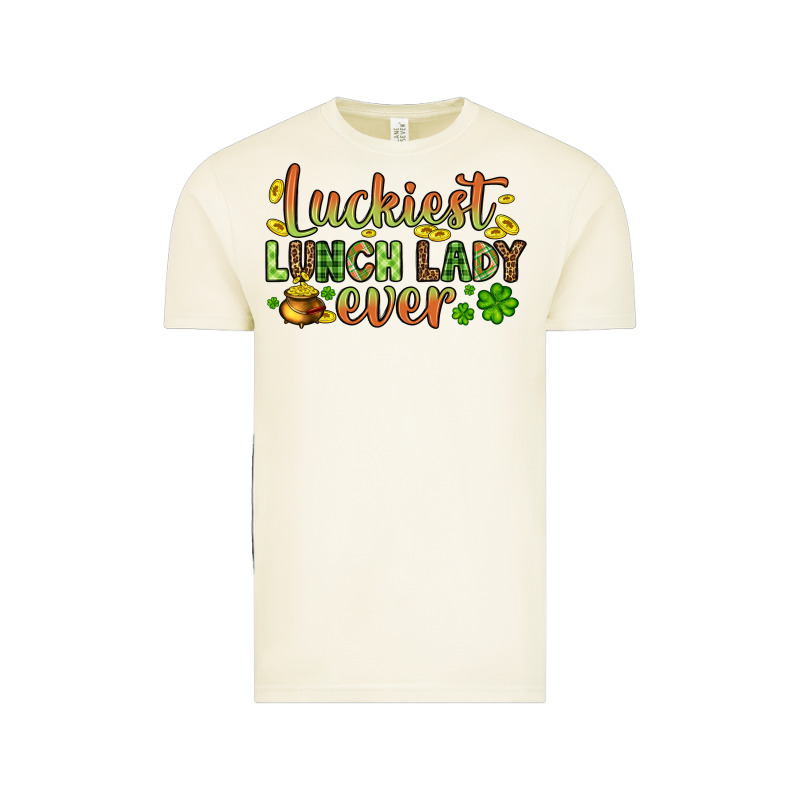 St. Patrick's Luckiest Lunch Lady Ever Vintage Tee by OliviaCreatesArt | Teevron