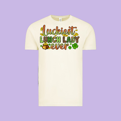 St. Patrick's Luckiest Lunch Lady Ever Vintage Tee Designed By Oliviacreatesart