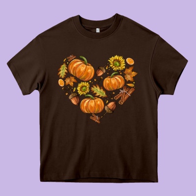 Fall Heart Heavy Core Tee Designed By Texasbilliewilder
