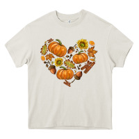 Cream Fall Heart Heavy Core Tee - texasbilliewilder