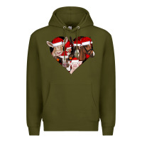 Army Green farm animals christmas Premium Hoodie - CowhideDigitalArt