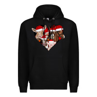 Black farm animals christmas Premium Hoodie - CowhideDigitalArt
