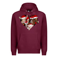 Burgundy farm animals christmas Premium Hoodie - CowhideDigitalArt