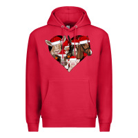 Cardinal farm animals christmas Premium Hoodie - CowhideDigitalArt