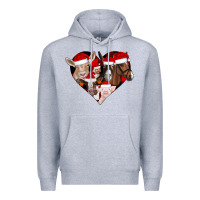 Heather Grey farm animals christmas Premium Hoodie - CowhideDigitalArt