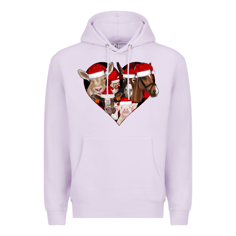 Farm Animals Christmas Premium Hoodie by CowhideDigitalArt | Teevron
