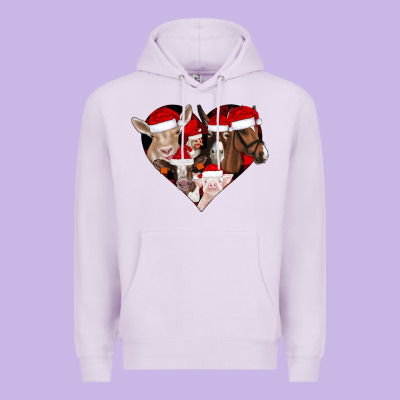 Farm Animals Christmas Premium Hoodie Designed By Cowhidedigitalart
