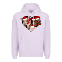 Lilac farm animals christmas Premium Hoodie - CowhideDigitalArt