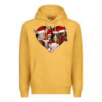 Mustard farm animals christmas Premium Hoodie - CowhideDigitalArt