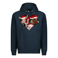 Navy farm animals christmas Premium Hoodie - CowhideDigitalArt