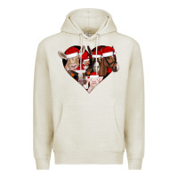 Oatmeal Heather farm animals christmas Premium Hoodie - CowhideDigitalArt