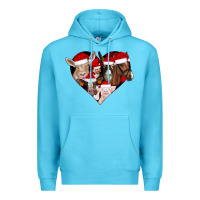 Ocean Blue farm animals christmas Premium Hoodie - CowhideDigitalArt
