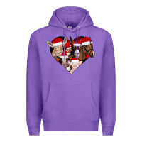 Purple farm animals christmas Premium Hoodie - CowhideDigitalArt