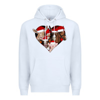 White farm animals christmas Premium Hoodie - CowhideDigitalArt