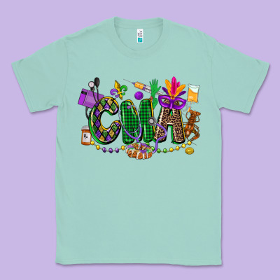 Cma Mardi Gras Cowgirl Classic Tee Designed By Cowgirlartshop