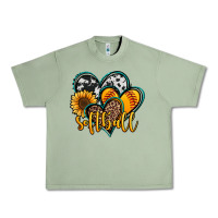 Oil Green softball hearts Urban Heavy Tee - Jasminsmagicworld