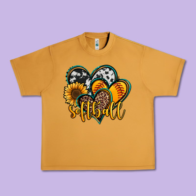 Softball Hearts Urban Heavy Tee Designed By Jasminsmagicworld