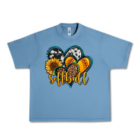 Pebble Blue softball hearts Urban Heavy Tee - Jasminsmagicworld