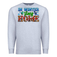 Heather Grey in winter stay home with gloves Premium Sweatshirt - AdoDesignShop