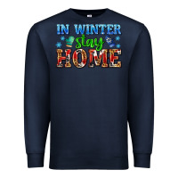 Navy in winter stay home with gloves Premium Sweatshirt - AdoDesignShop