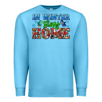 Ocean Blue in winter stay home with gloves Premium Sweatshirt - AdoDesignShop