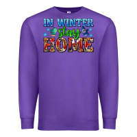 Purple in winter stay home with gloves Premium Sweatshirt - AdoDesignShop