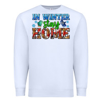 White in winter stay home with gloves Premium Sweatshirt - AdoDesignShop