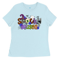 Baby Blue spooky season Ladies Tee - CowGirlArtShop