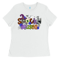 White spooky season Ladies Tee - CowGirlArtShop