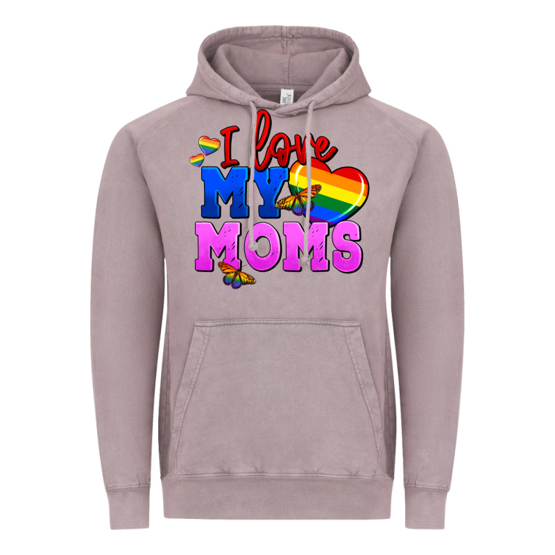 I Love My Moms Vintage Hoodie by FaDigitalArtStudio | Teevron