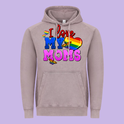 I Love My Moms Vintage Hoodie Designed By Fadigitalartstudio