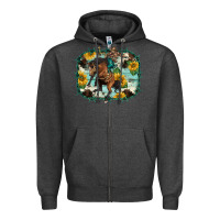 Charcoal Heather western rodeo horse cowhide sunflowers Zipper Hoodie - BarkalooDesign
