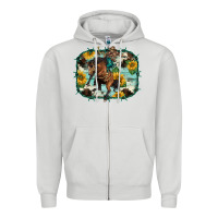 Dove Grey western rodeo horse cowhide sunflowers Zipper Hoodie - BarkalooDesign