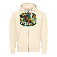 Sandshell western rodeo horse cowhide sunflowers Zipper Hoodie - BarkalooDesign