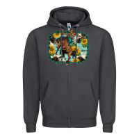 Smoke western rodeo horse cowhide sunflowers Zipper Hoodie - BarkalooDesign
