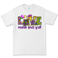 White Love Mardi Gras Y'all Premium Tee - HowdyJamesFarm