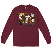 Burgundy tenesse state cowhide serape cactus Long Sleeve Tee - RanaPortraitStore