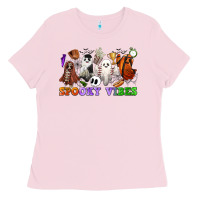 Bubblegum Pink spooky vibes sports ghosts Ladies Tee - CowGirlArtShop