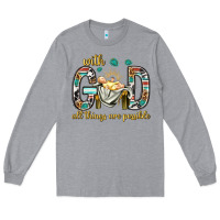 Heather Grey with god all things are possible with baby jesus bbs Long Sleeve Tee - BundleAndBundleShop