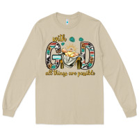 Mushroom with god all things are possible with baby jesus bbs Long Sleeve Tee - BundleAndBundleShop