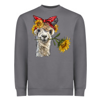 Storm alpaca with sunflowers and bandana Heavyweight Sweatshirt - BarkalooDesign