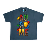 Midnight Navy ausome autism Urban Heavy Tee - OliviaCreatesArt