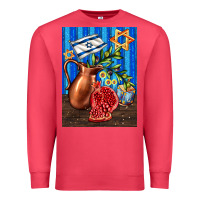 Cardinal hanukkah table with oil pitcher Premium Sweatshirt - AdoDesignShop
