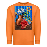 Carrot hanukkah table with oil pitcher Premium Sweatshirt - AdoDesignShop