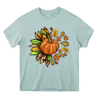 Arona Fall Sunflower with Pumpkin Heavy Core Tee - texasbilliewilder